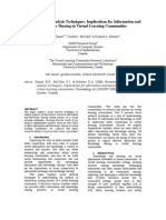 Social Network Analysis Techniques- Implications for Information and Knowledge Sharing in Virtual Learning Communities