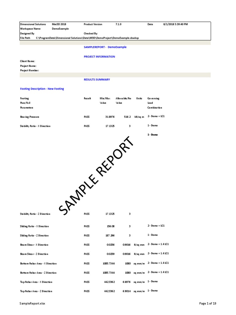 Mat3D 2018 Sample Report Analysis | PDF | Beam (Structure) | Strength ...