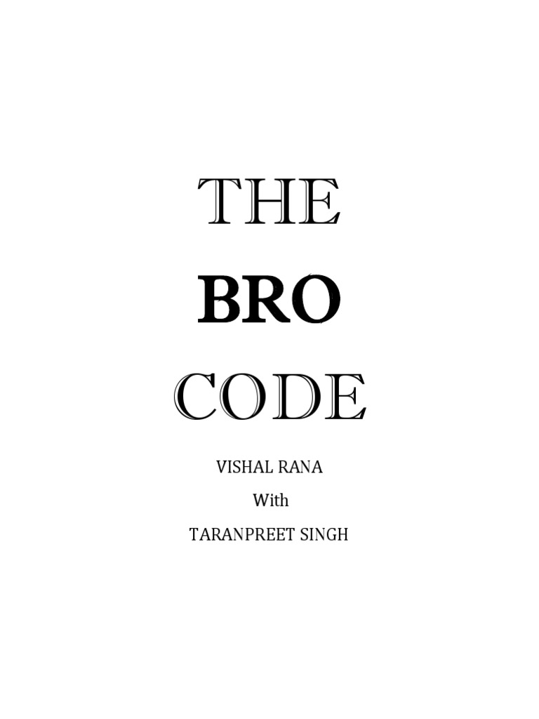 The Bro Code Essentials | PDF | Self-Improvement