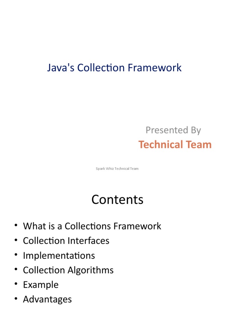 Java's Collection Framework: Technical Team | PDF | Method (Computer ...