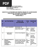 Calendarul Activitatilor Educative 2018-2019