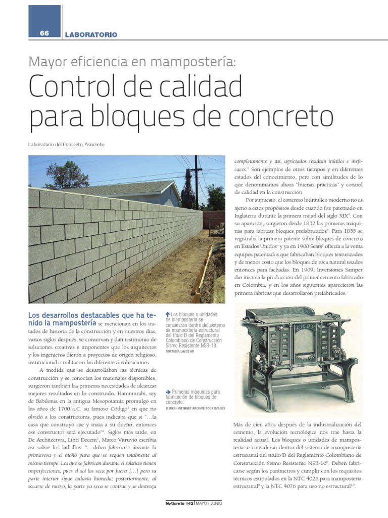 Control de Calidad en Bloques de Concreto | PDF | Hormigón | Materiales