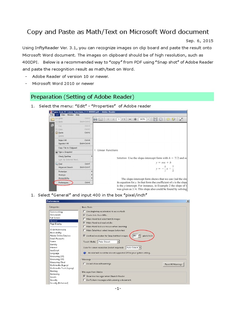 Copying Math Text to Word with InftyReader | PDF | Computers