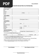Ficha de Inscripción de Práctica Profesional (Nuevo Formato 2017)