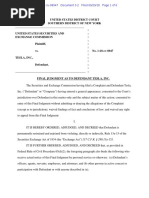 Final Judgment As To Defendant Tesla, Inc.