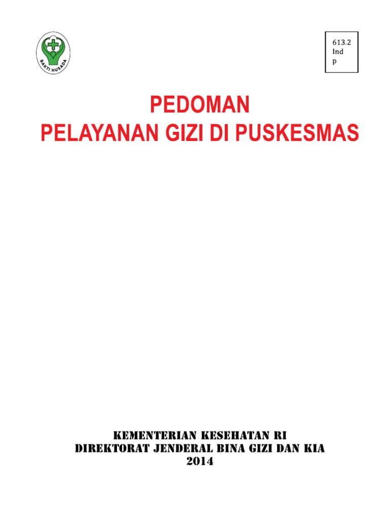 Buku PEDOMAN PELAYANAN GIZI PUSKESMAS PDF