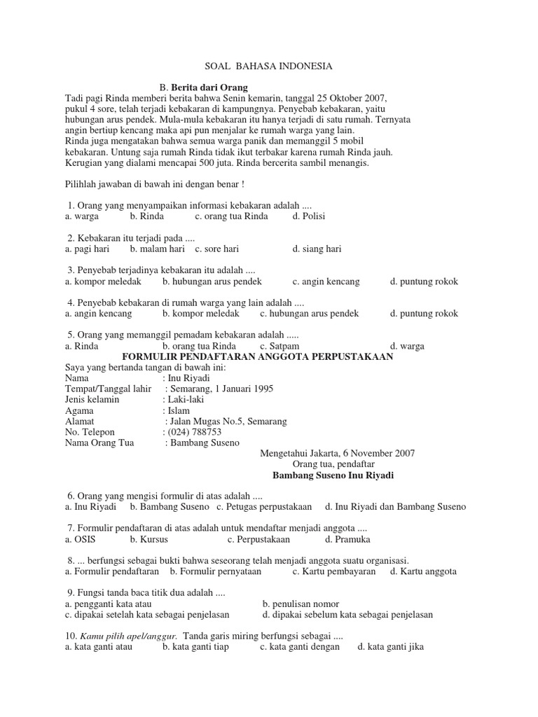 Kumpulan Soal Soal Bi Kls Vi