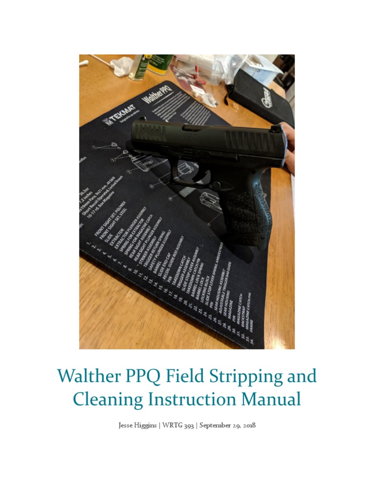 Walther PPQ Field Stripping and Cleaning Instruction Manual PDF Handgun Firearms
