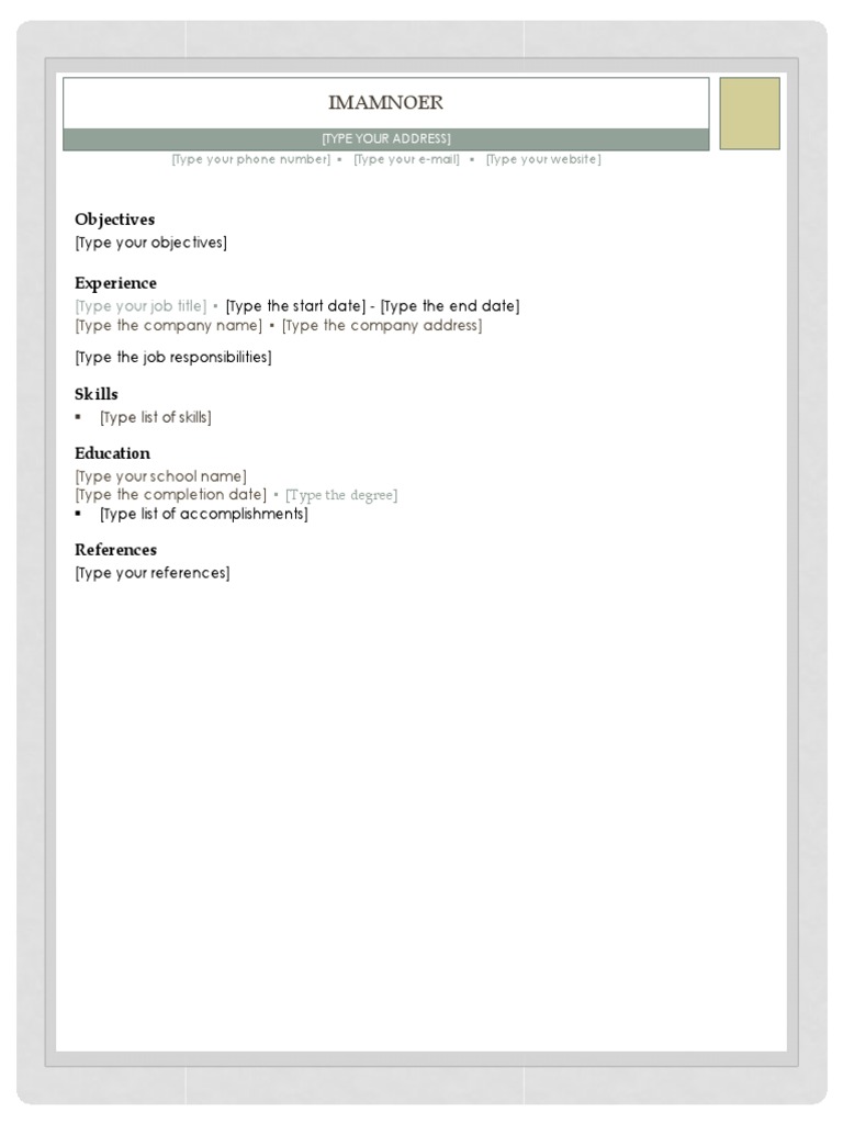 Resume Template for Job Applications | PDF