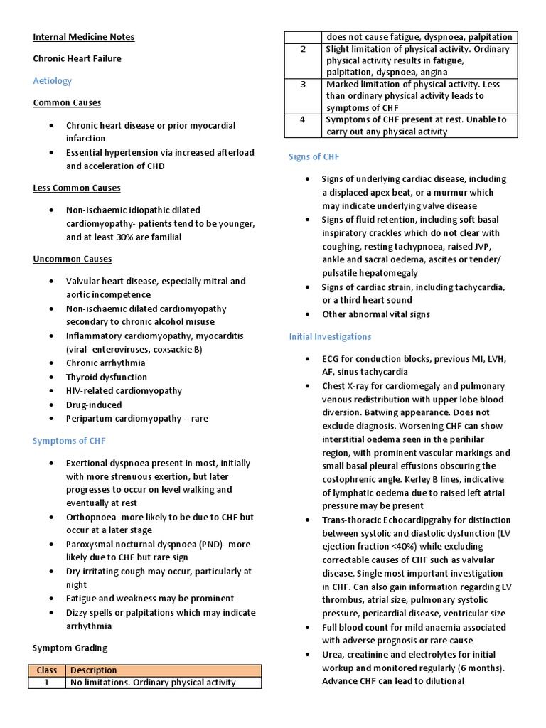 Chronic Heart Failure Overview and Management | PDF | Heart Failure ...