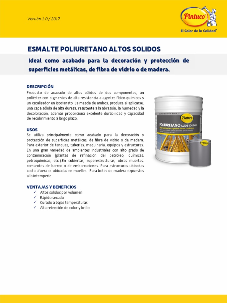 Esmalte Poliuretano Altos Solidos PDF | PDF | Pintar | Aluminio
