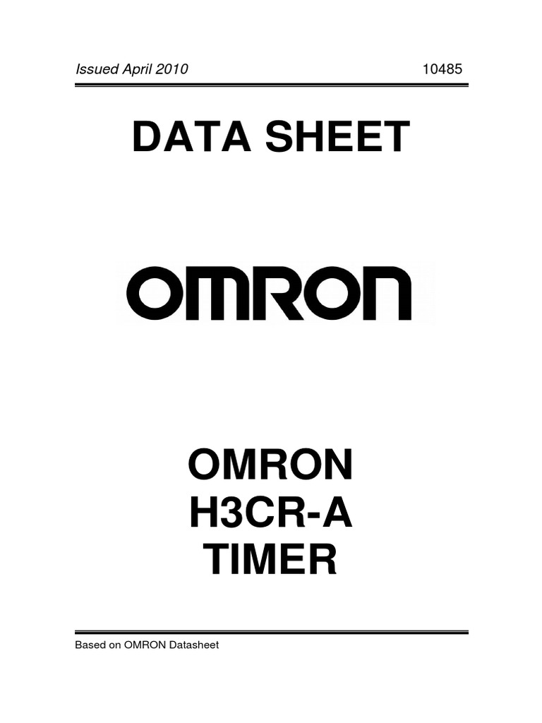 Omron H3crA Timer PDF Power Supply Bipolar Junction Transistor