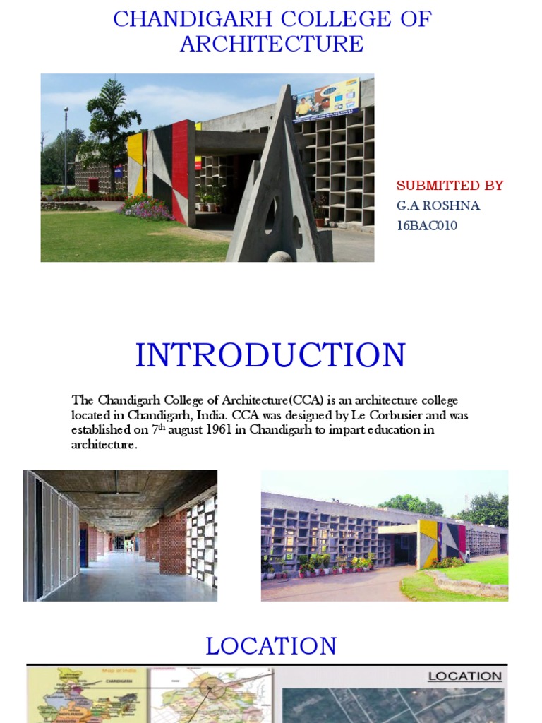 Chandigarh College of Architecture Overview | PDF
