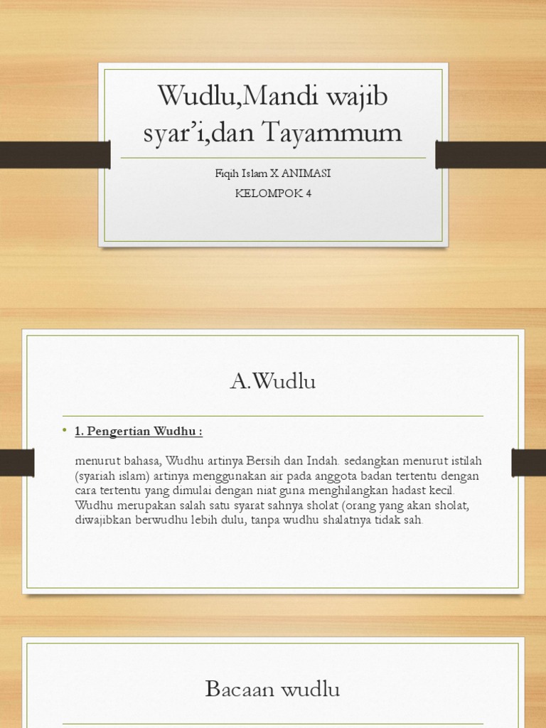 Wudlu Mandi Wajib Syar I Dan Tayammum Autosaved