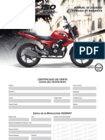 Certificado venta moto