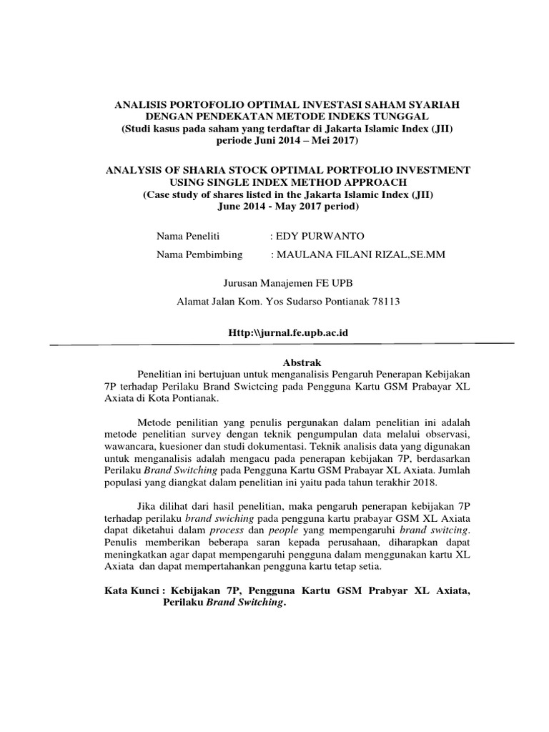 Contoh Format Jurnal | PDF | Bisnis