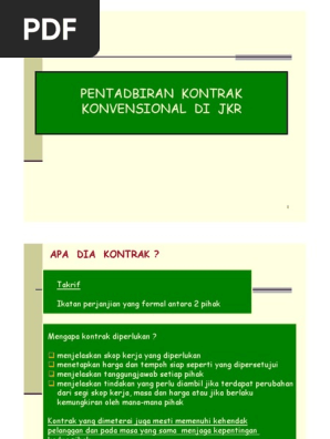 Pentadbiran Kontrak Konvensional  PDF