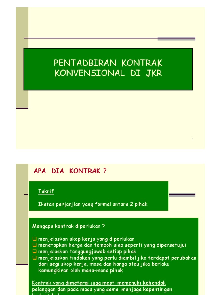 Pentadbiran Kontrak Konvensional Pdf