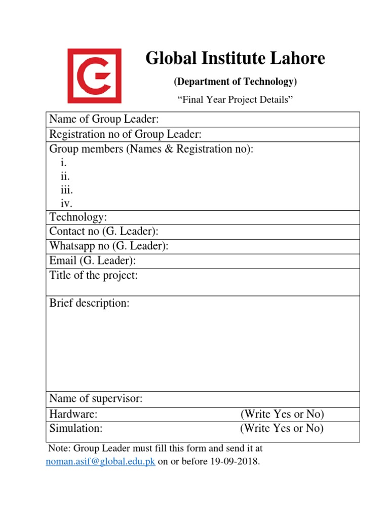 Final Year Project Submission Form | PDF | Technology & Engineering