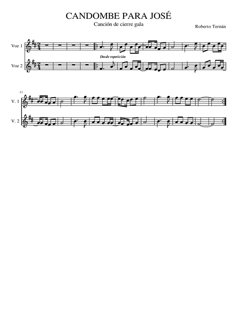Candombe para José-Partitura y Partes | PDF