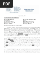 2018-09-29 Grassley to DOJ, FBI - Referral for Criminal Investigation