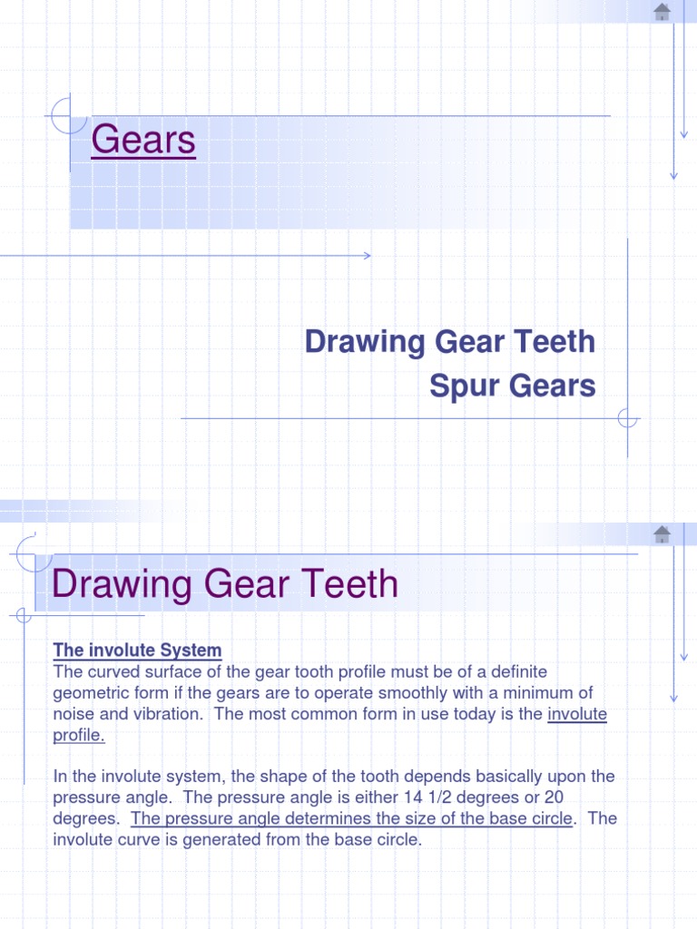 Involute Spur Gear Tooth Drawing Guide | PDF | Gear | Circle