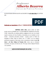 Ação de Restauração de Autos - Caso Fortuito