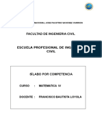 Facultad de Ingenieria Civil: Curso: Matematica Iv