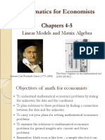 Mathematics For Economists: Linear Models and Matrix Algebra