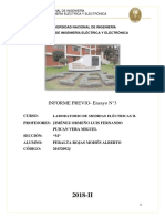 Informe Previo-Ensayo N°3: Universidad Nacional de Ingeniería Facultad de Ingeniería Eléctrica Y Electrónica