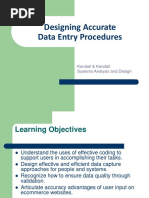 Designing Accurate Data Entry Procedures: Kendall & Kendall Systems Analysis and Design