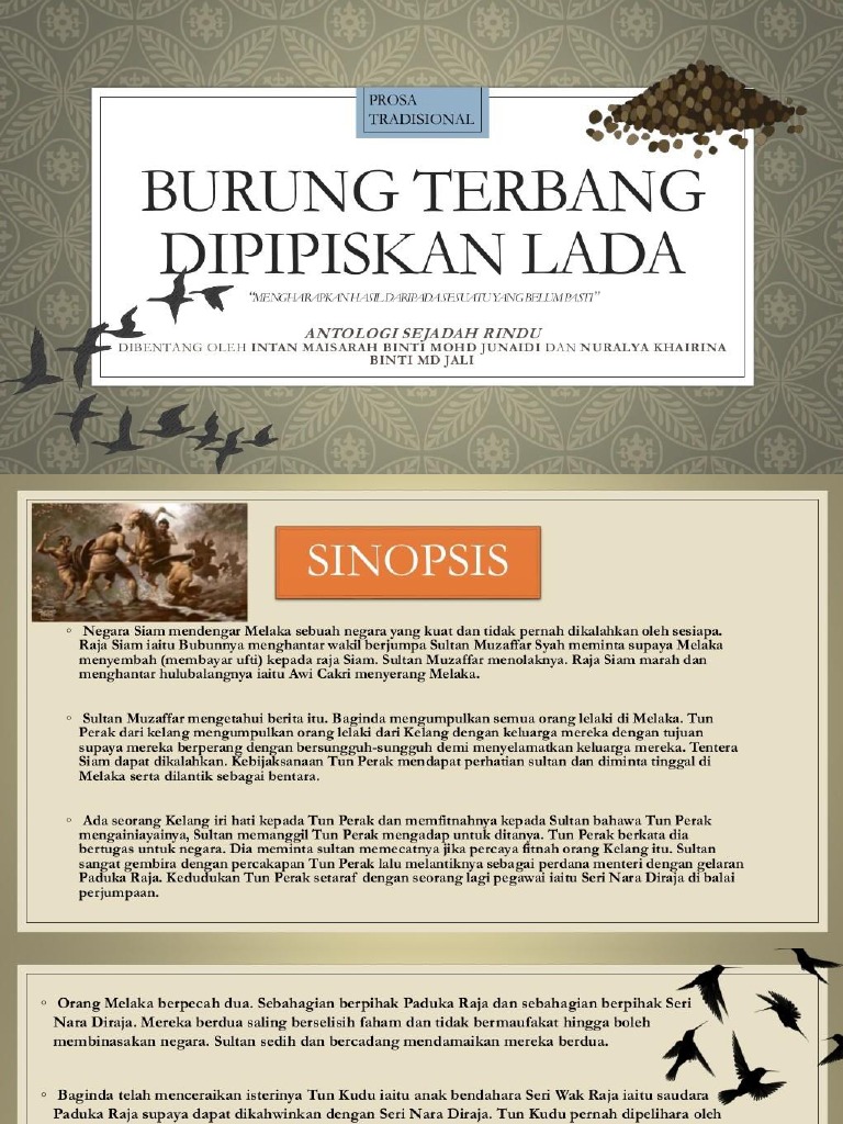 5 Sn Prosa Tradisi Burung Terbang Dipipiskan Lada