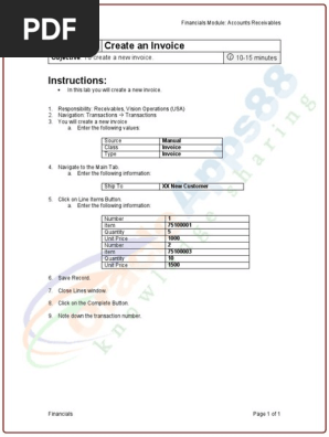 AR-3 Create Invoice