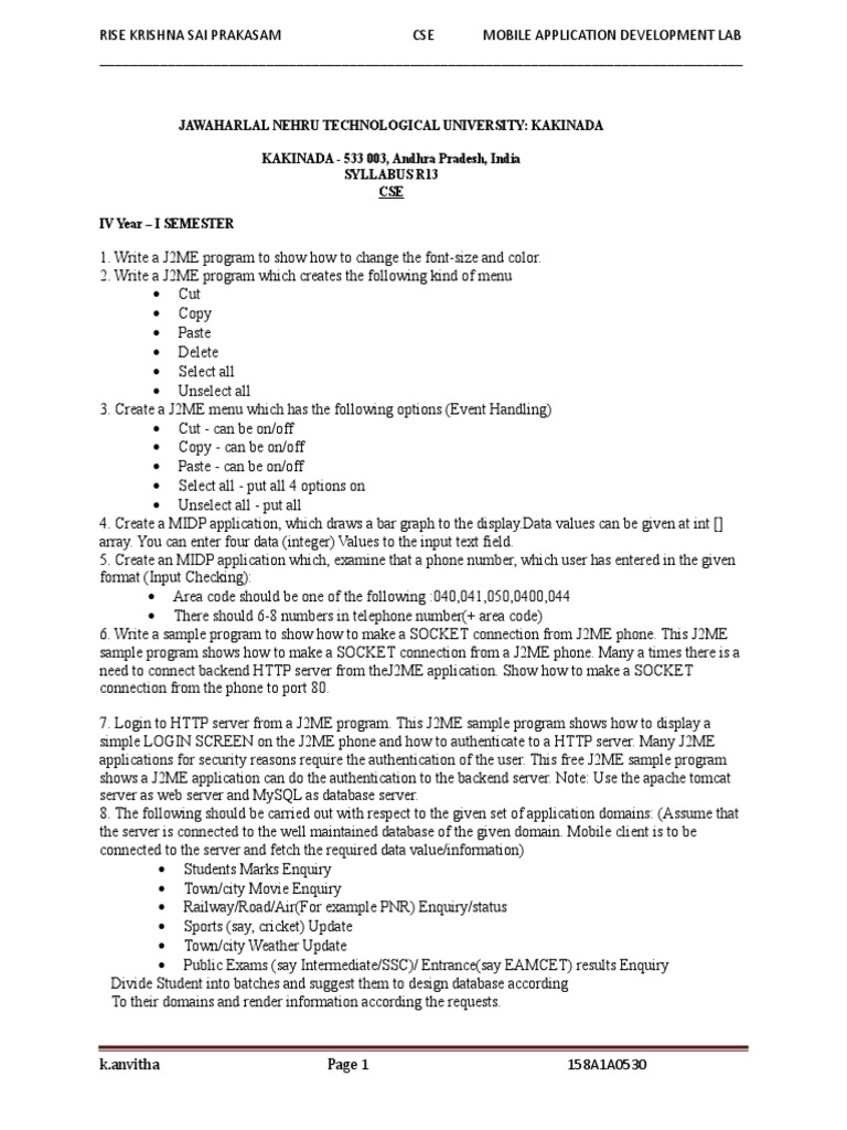 Mobile Application Development | PDF | Java (Programming Language ...
