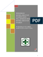 Pedoman Keselamatan Pasien Dan Pelaporan Insiden Keselamatan Pasien