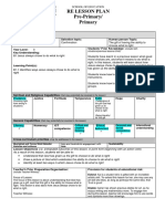 Re Lesson Plan Pre-Primary/ Primary