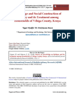 Knowledge and Social Construction of Epilepsy and Its Treatment Among Households of Vihiga County Kenya