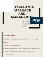 Hyperkalemia Approach AND Management: Dr. Renuka Rayana
