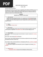 Short Story Analysis 15 Points