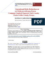 MR 2306 Effect of Operational Risks Reduction On Service Delivery at Kenya Power Company Limited Kapseret Sub-County Uasin Gishu County Kenya2