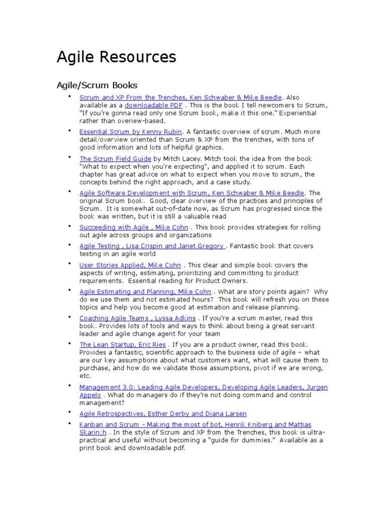 Agile Resources | PDF | Agile Software Development | Scrum (Software ...