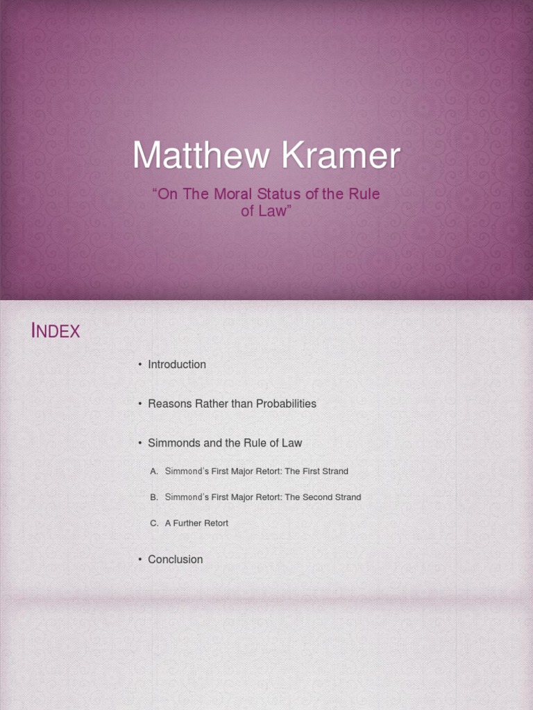 Matthew Kramer: 