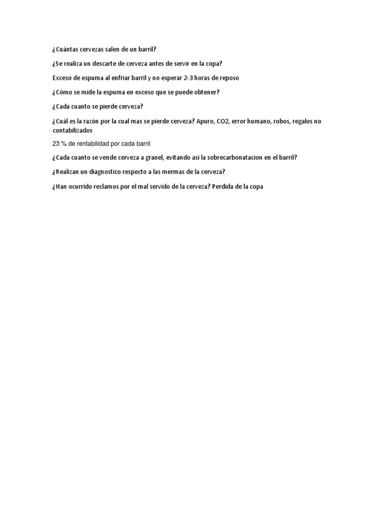 Cuántas Cervezas Salen de Un Barril PDF