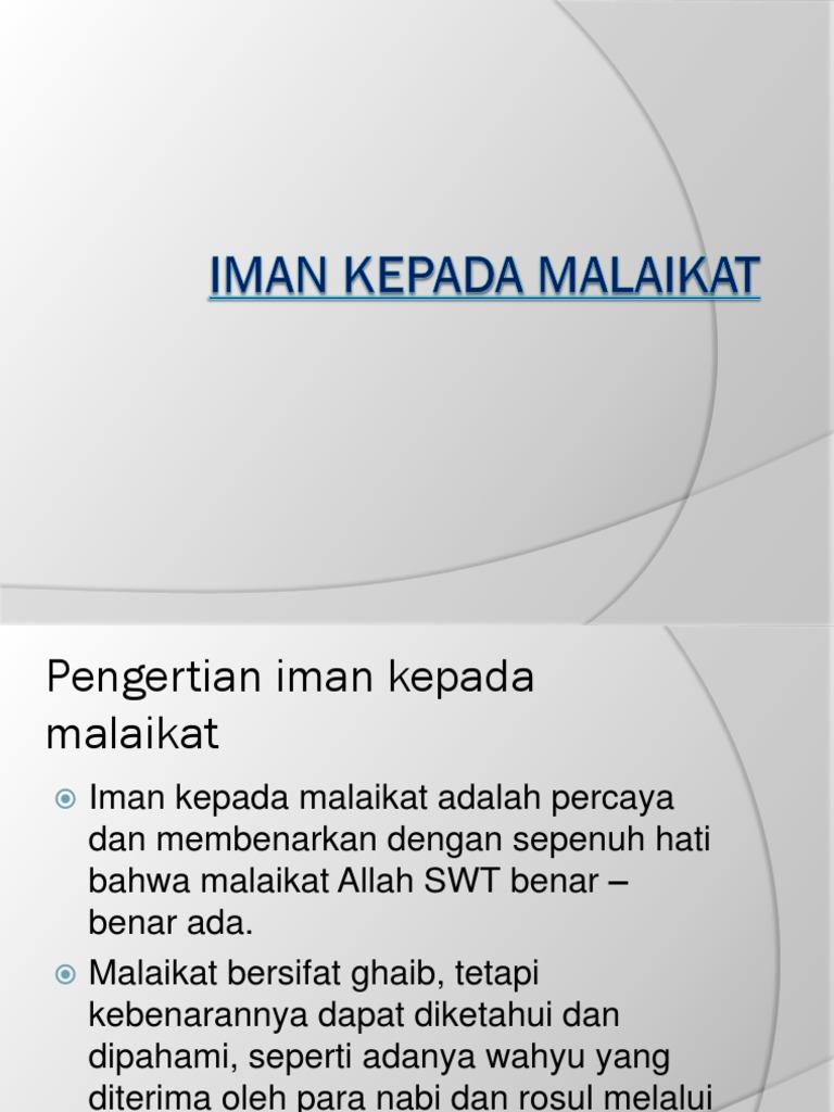 Perilaku Yang Mencerminkan Iman Kepada Malaikat