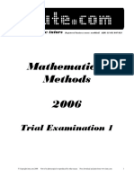 Itute 2006 Mathematical Methods Examination 1