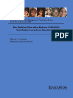 The Bolivian Education Reform 1992-2002: Case Study