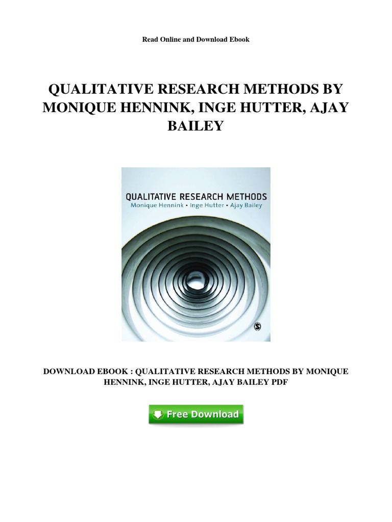 qualitative research methods by monique hennink inge hutter ajay bailey