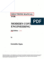 Solutions manual for  Modern Control  engineering.  5 Edtion  2010 for Katsuhiko Ogata