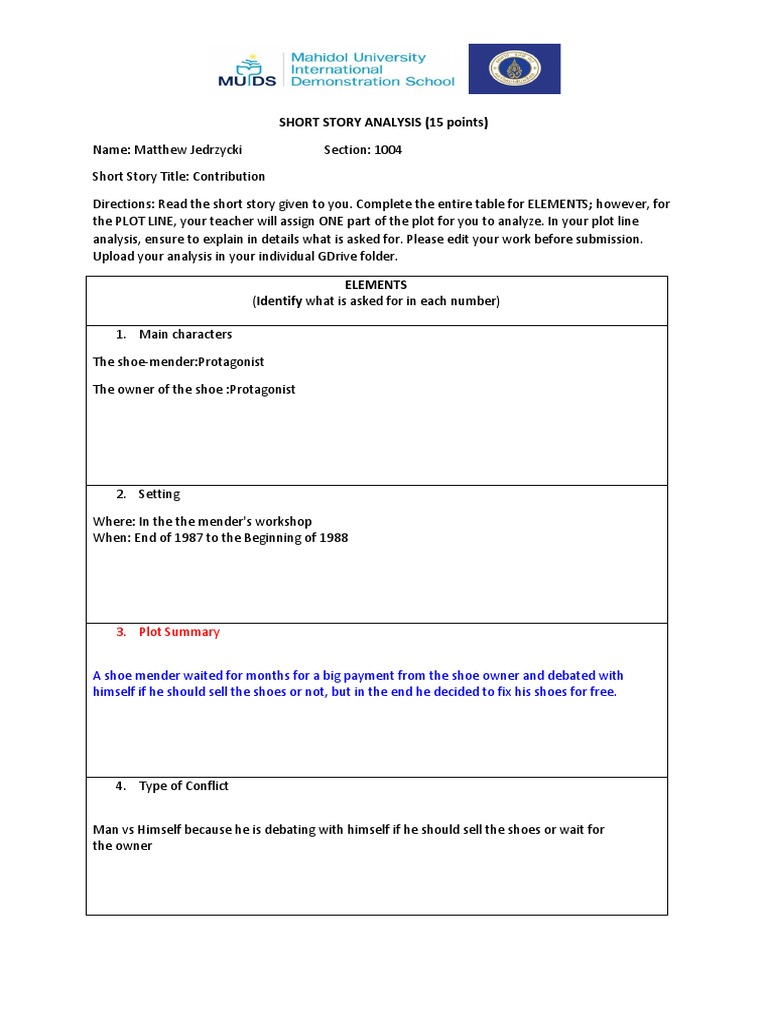Short Story Analysis Matthew | PDF | Narration