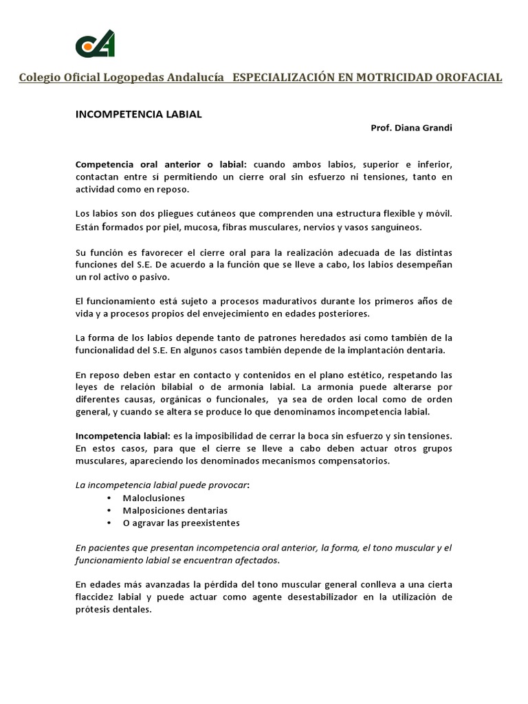 Incompetencia Labial | Especialidades Medicas | Medicina CLINICA